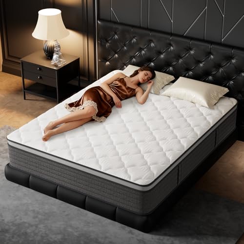 PUBPLON King Mattress 12 Inch Hybrid King Size-Gel Memory Foam Mattress in a Box